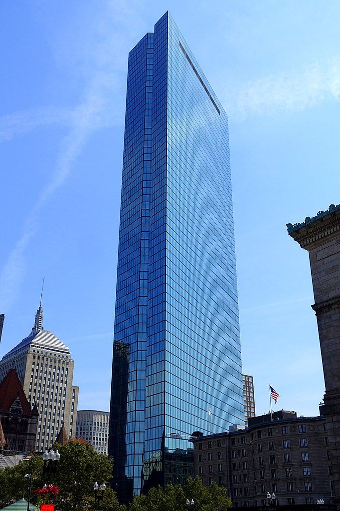 The John Hancock Tower in Copley Square, Boston